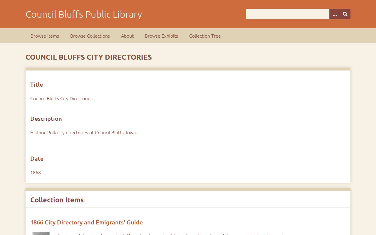 Council Bluffs city directory digital collection