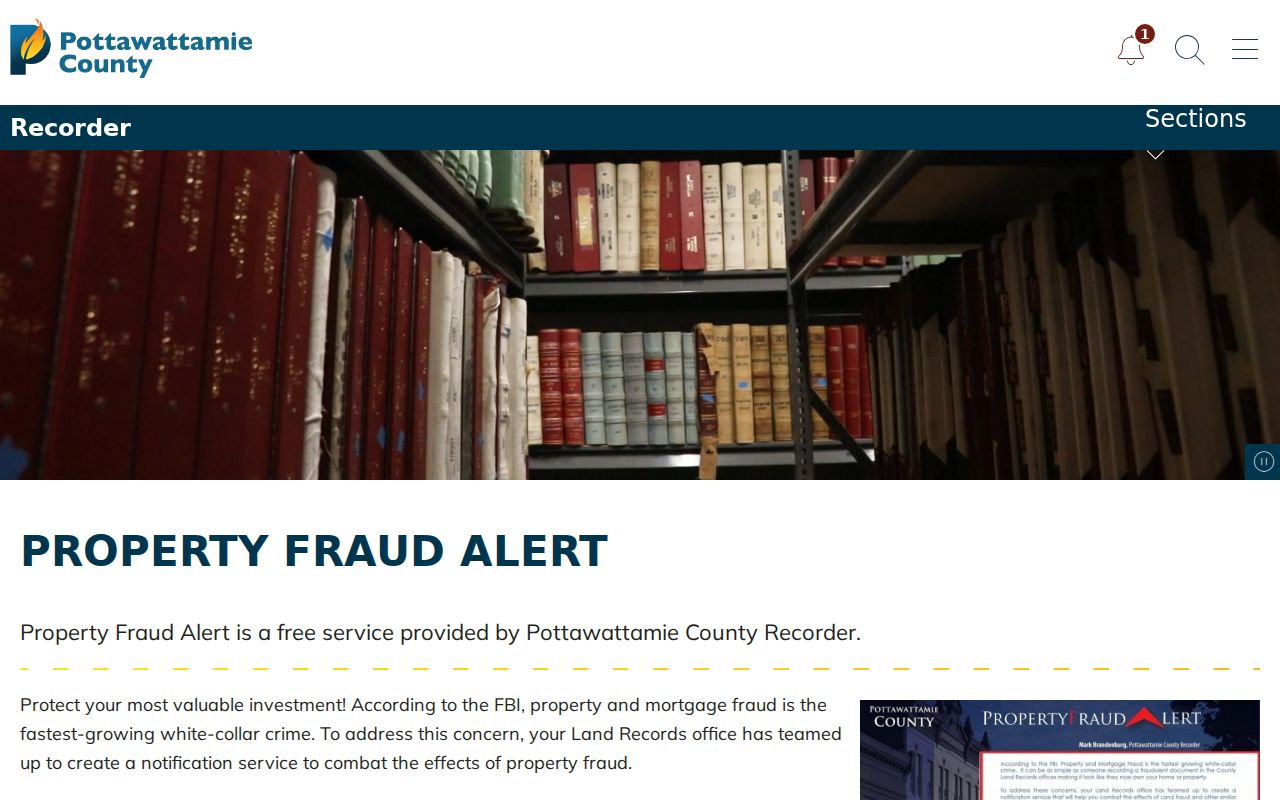 Council Bluffs previous residents property fraud alert service